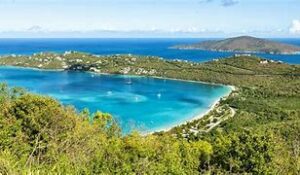 United States Virgin Islands seen from a helicopter