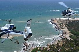 helicopter tour above Sri Lanka coastline and ocean