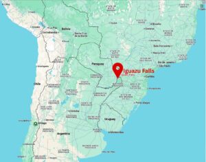 Iguazu Falls Photography Tours 5 Map of Brazil showing the location of Iguazu Falls near Foz do Iguaçu in Paraná State, close to the borders of Argentina and Paraguay.
