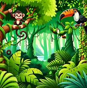 Angel Falls Venezuela Vacation 9 Cartoon of animals in a rainforest
