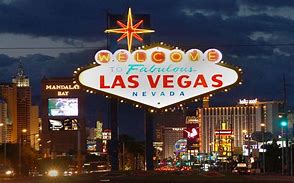 Las Vega city with buildings and people