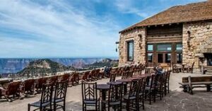 Grand Canyon at a Restaurant with tables and chairs