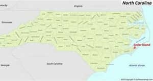 Cedar Island Beach NC, Camping & Hiking Tours 9 Map of Cedar Island Beach NC