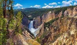 Top 10 Camping Destinations For 2025 4 waterfalls in a valley with steep cliffs and a forest with mountains in the background