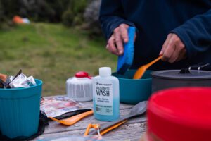 Essential personal care and dry-off gear for camping and outdoor adventures, including towels, toiletries, quick-dry items, and hygiene products to stay comfortable and refreshed.