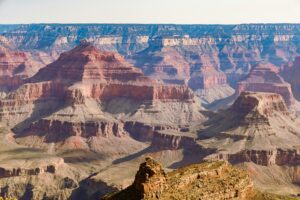 Grand Canyon with steep cliffs and walls of rock and an incredible view