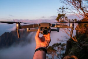 drone being held in someone's hand