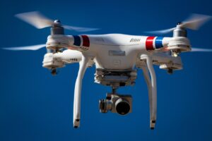 Drone flying in the sky