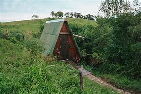 Cabin in a rainforest with a deck
