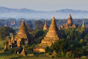 Ancient ruins across Asia featuring historic temples, city remains, and iconic cultural landmarks set against mountains, forests, and rivers.