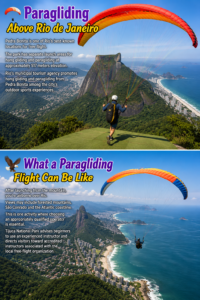 ⛰️ Pedra Bonita – Hiking, Mountain Views & Paragliding Above Rio 8 Paragliding from Pedra Bonita above Rio de Janeiro with views of forest-covered mountains, São Conrado, beaches and the Atlantic Ocean.