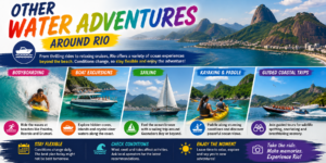 🏄 Rio De Janeiro Beach Adventures – Surfing, Swimming & Water Sports 13 Other water adventures around Rio de Janeiro featuring bodyboarding, boat excursions, sailing, kayaking, paddleboarding and guided coastal trips.