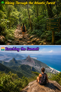 ⛰️ Pedra Bonita – Hiking, Mountain Views & Paragliding Above Rio 6 Hiking through the Atlantic Forest and reaching the summit of Pedra Bonita with panoramic mountain, city and ocean views in Rio de Janeiro.