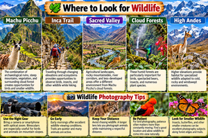 Wildlife Of Machu Picchu & The Sacred Valley: Animals, Birds, Snakes & Lizards 5 Wildlife viewing and photography guide for Machu Picchu and the Sacred Valley featuring the Inca Trail, cloud forests, High Andes, llamas, birds, butterflies, cameras, and binoculars.
